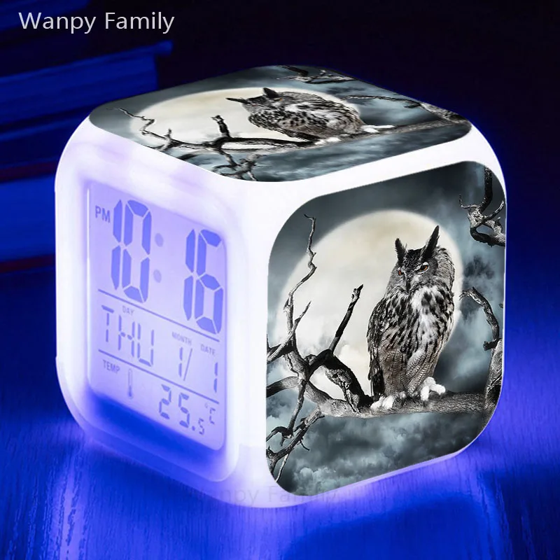 7 Color Night Glowing Touch Sensing Alarm Clock Kids Room Multifunction Flash Digital Watches Clock