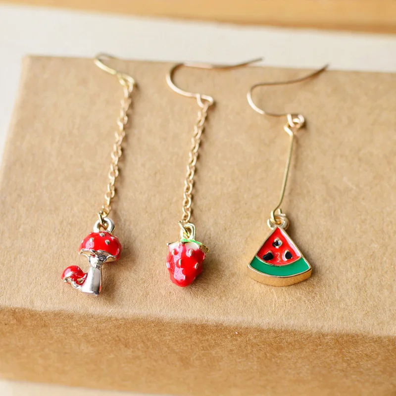 Miage милые очаровательные эмалевые забавные серьги в виде вишни арбуза ананаса