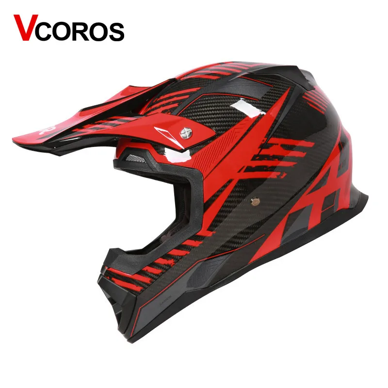 6 VCOROS углеродное волокно внедорожный мото rcycle шлем Легкий для мужчин ATV moto cross moto rbike гоночный шлем мото шлемы одобренный ECE - Цвет: 6