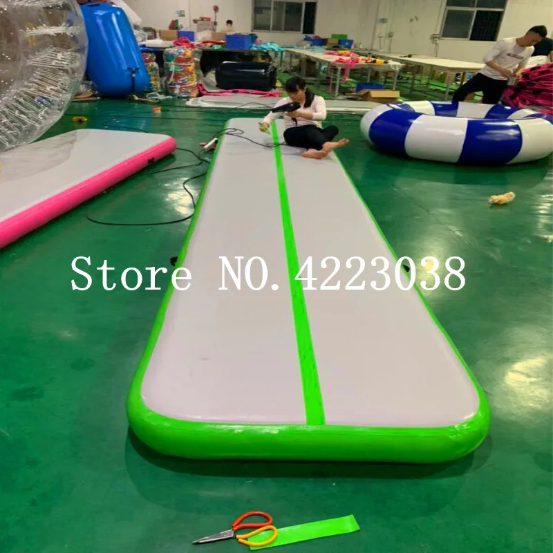 Скидка Надувной воздушный трек для гимнастики, гимнастический мат для акробатики, воздушный трек с насосом, 6 м, 7 м, 8 м