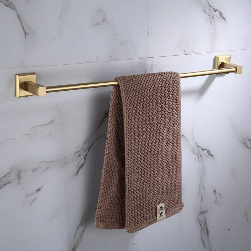 single towel bar Набор аксессуаров для ванной комнаты, латунная Золотая бумага держатель, полотенцесушитель, вешалка для полотенец, держатель для туалетной щетки, мыльница, набор оборудования для ванной комнаты - Цвет: single towel bar