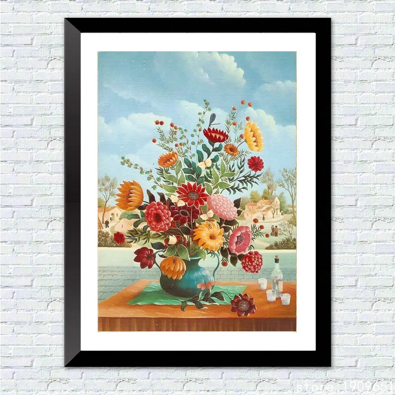 Хлопок без рамки классический цвет цветы холст печать картина маслом