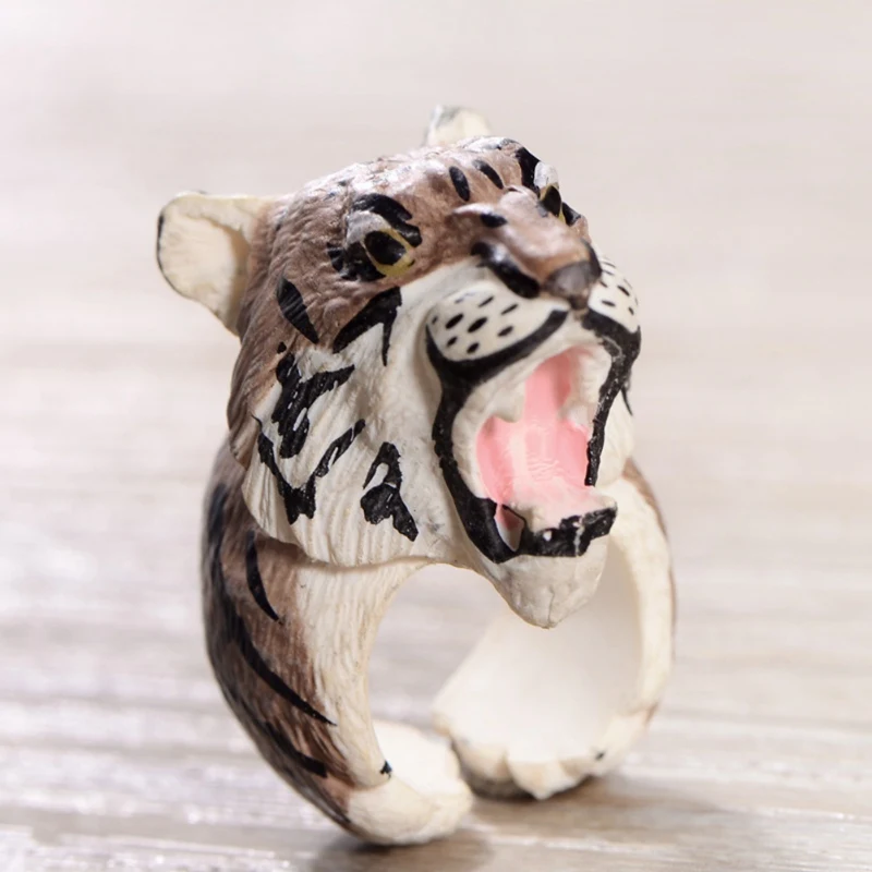 Кольца на палец с милой Свинкой, пандой, собакой, тигром, попугаем, 3D животным, женские кольца, массивные ювелирные изделия Anillos - Цвет основного камня: A