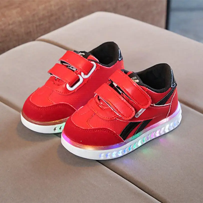 cool lighted kids LED shoes 2018 New Autumn fashion flash glowing baby girls boys sneakers high quality children Sports | Детская одежда