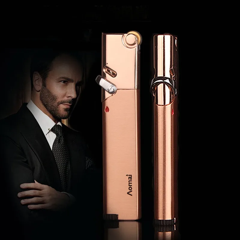 Компактная струйная зажигалка газовая горелка турбо ветрозащитная