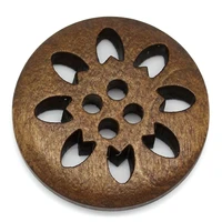 doreenbeads wood sewing button scrapbooking diy sewing supply round brown 4 holes snowflake pattern 25mm1x 25mm15 pcs new