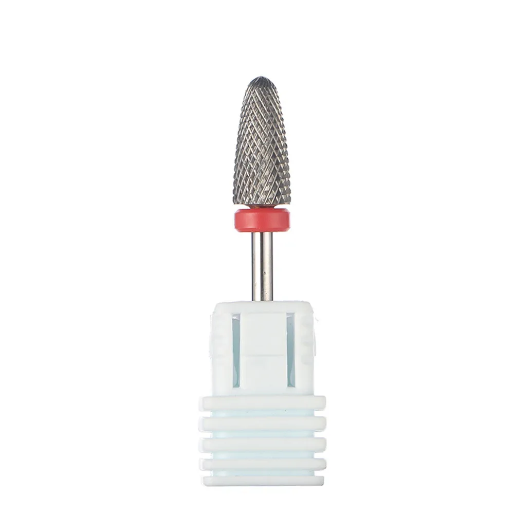 Silver Red SOTRLO 8 Тип ногтей сверла для электрической дрели маникюрная машина аксессуар Радуга карбид вольфрама керамическая фреза для ногтей - Цвет: Silver Red