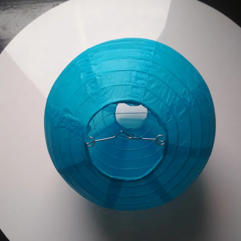 sky blue AJP золотые и серебряные бумажные фонари круглые складные поделки бумажный абажур свадебное украшение сценическое украшение реквизит бумажный lampion - Цвет: sky blue