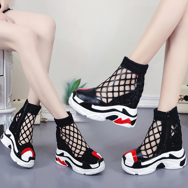 Женские парусиновые повседневные туфли на танкетке высокие кроссовки платформе