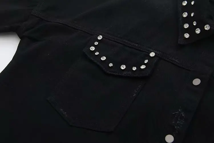 TB80-19114 Европейская и американская мода Pin джинсы с бусинами куртка