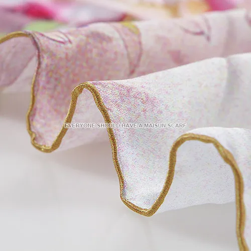 2018 элегантный цветок Стиль шелк тутового шелкопряда Для женщин 110x110 см платок