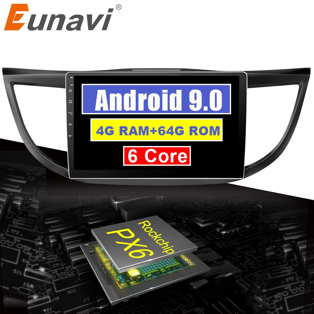Eunavi 4G + 32G Android 9 0 Автомобильный радио мультимедиа аудио плеер навигация gps 2Din для