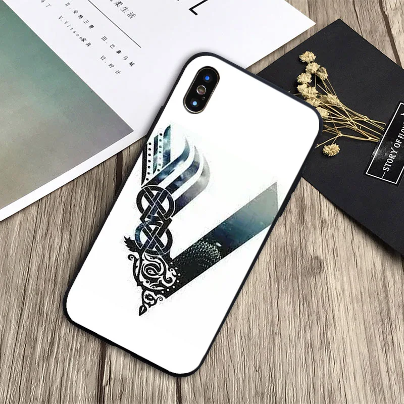 Модный чехол серии vikings 4 мягкий силиконовый черный для телефона iPhone 6 6plus 7 8plus 5 5S 5C