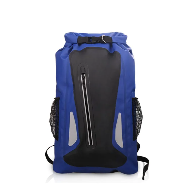 Dark Blue ПВХ 25L Открытый водонепроницаемый рюкзаки сухой мешок Кемпинг Туризм дрейфующих сумки для плавания двойной плечевой ремень - Цвет: Dark Blue