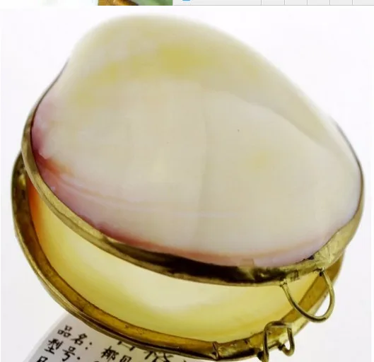 Держатель для кольца с белой лентой Уникальная коробочка в виде морской раковины