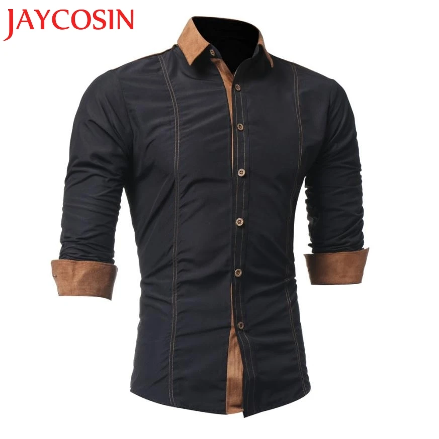 Мужская рубашка с длинным рукавом гавайская облегающая 714|color dress shirts|hawaiian shirtbrand