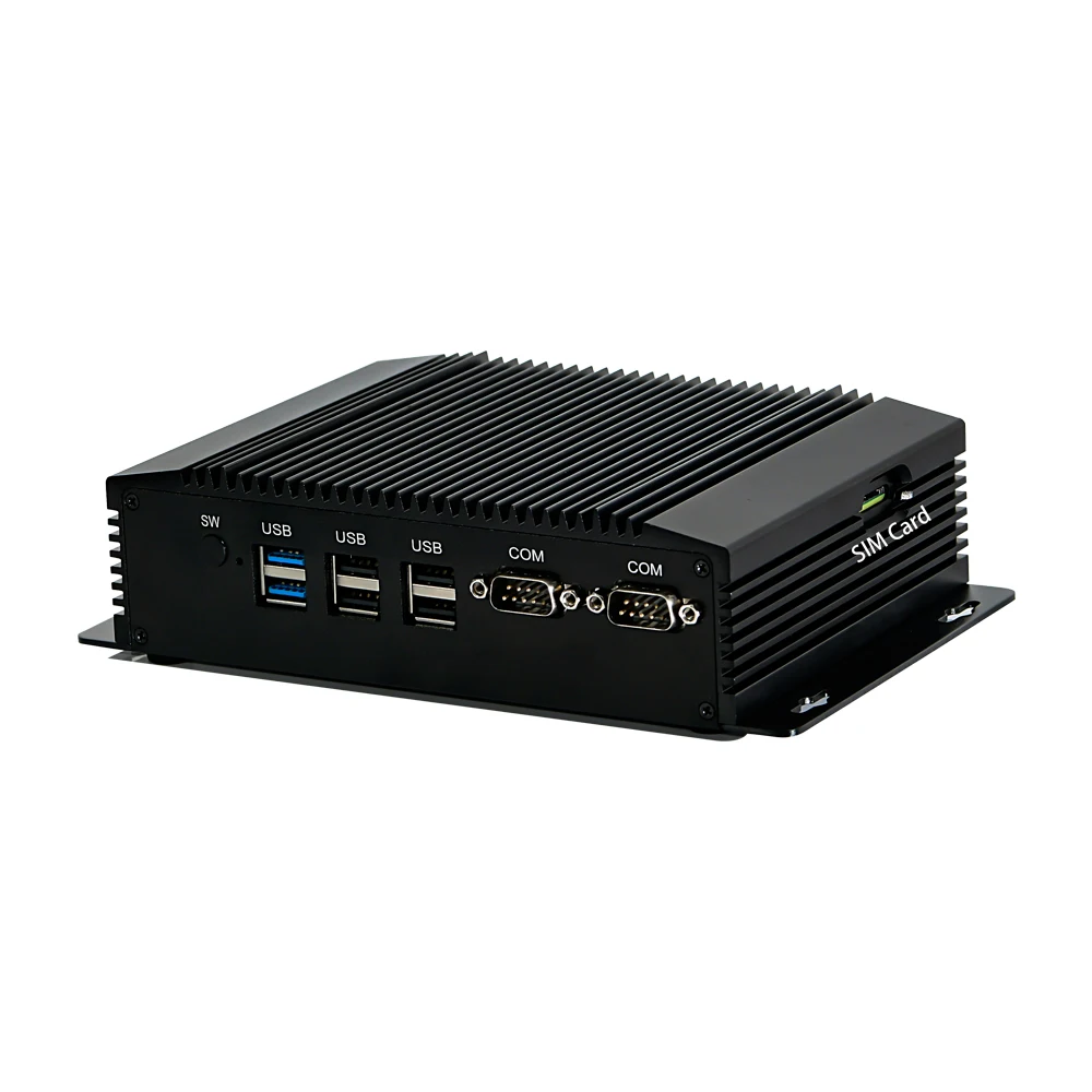 Двойной LAN Мини ПК Windows 7 безвентиляторный мини ПК Intel Celeron J1900 RS485 COM USB wifi промышленный ПК настольный компьютер