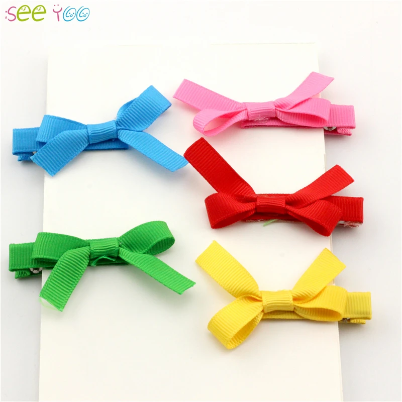 Новинка зажим для волос с бантом 2 дюйма 10 шт. головные уборы девочек маленькие