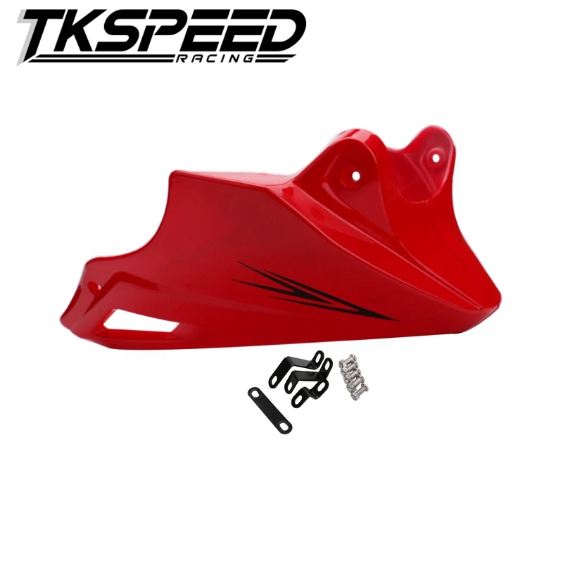 Для Honda гром MSX 125 2013 черный, красный Двигатели для автомобиля защитная крышка под капот опускается низкая кожухи обтекатель живота пан - Цвет: red