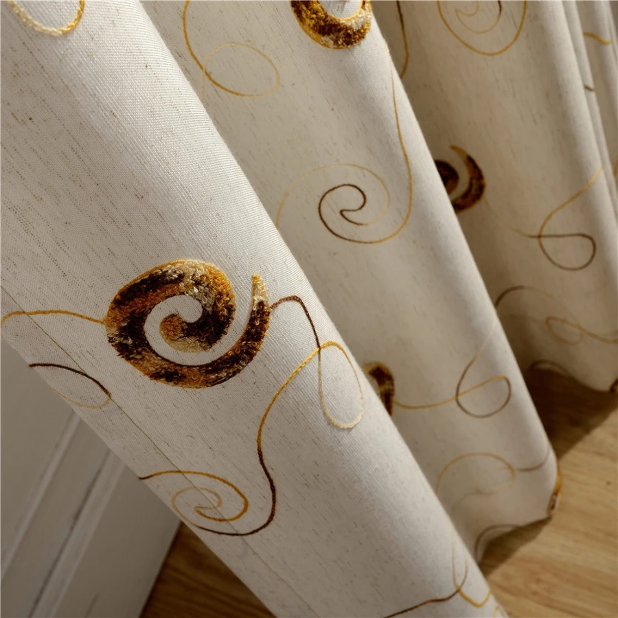 Фиолетовые занавески для гостиной Европейский круглый дизайн затемняющие шторы