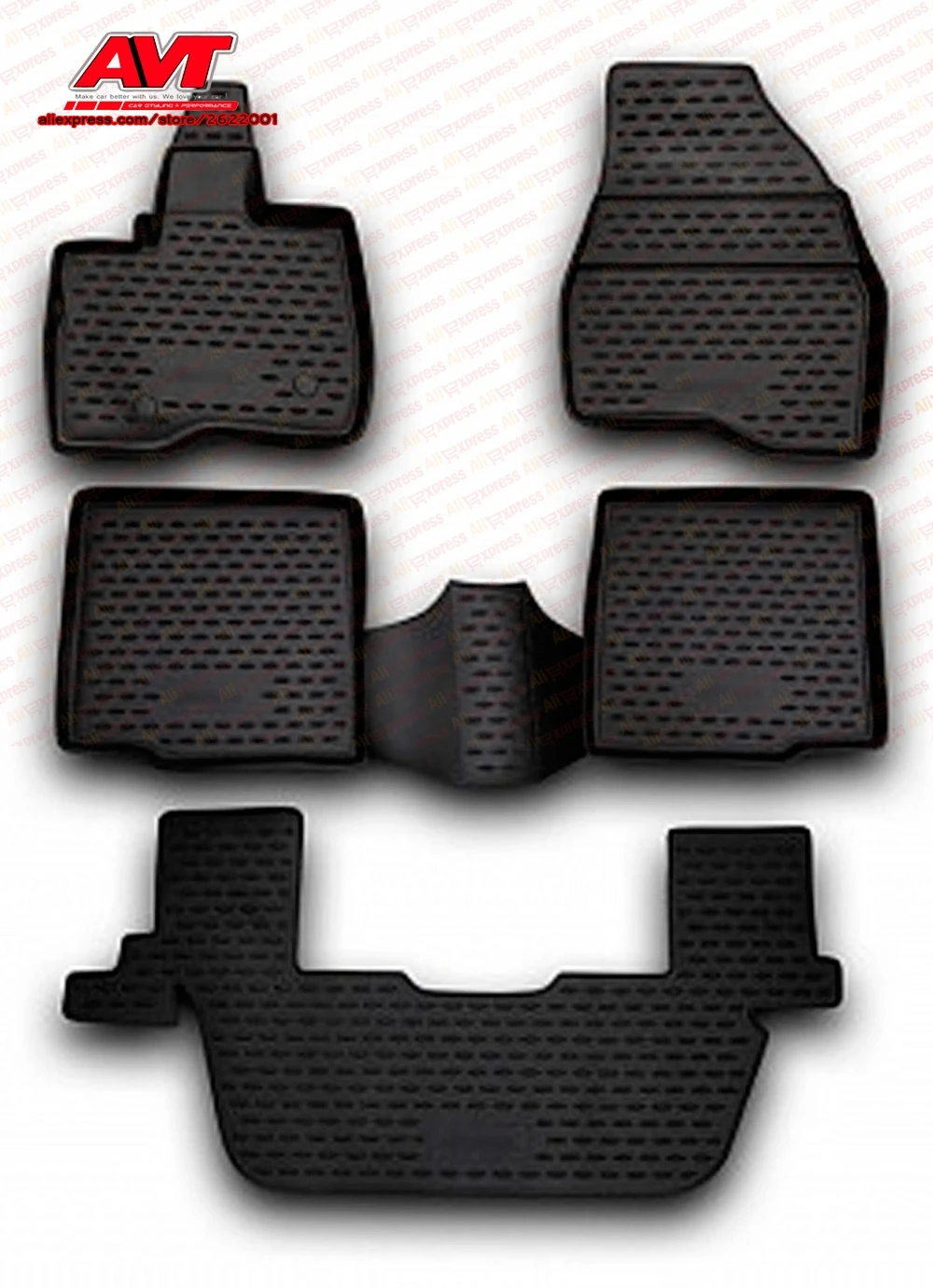 Коврики чехол для Ford Explorer 2011-2014 5 шт. резиновые коврики Нескользящие аксессуары