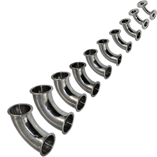 MEGAIRON 1-1/4" 1.25" труба наружным диаметром 32мм из нержавеющей стали SS316 санитарный 90-градусный локот с феррулой диаметром 50,5мм, подходит для трехщелевого зажима 1,5".