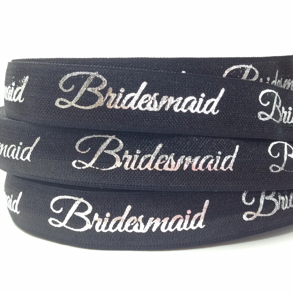 10 ярдов/лот серебряная фольга платье подружки невесты принт на голову эластичная