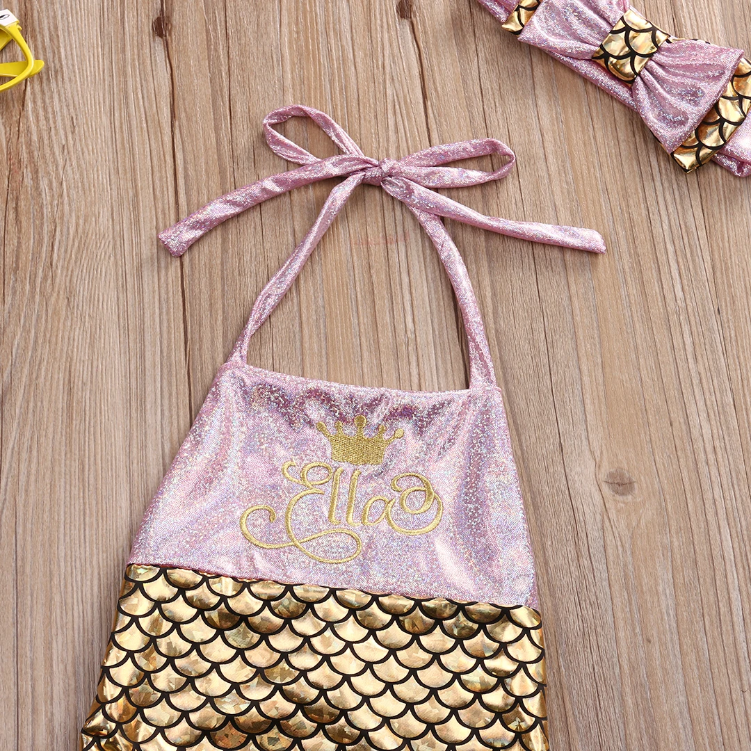 One piece Fairy Mermaid Swimsuit With Headband For Baby Girl | Детская одежда и обувь