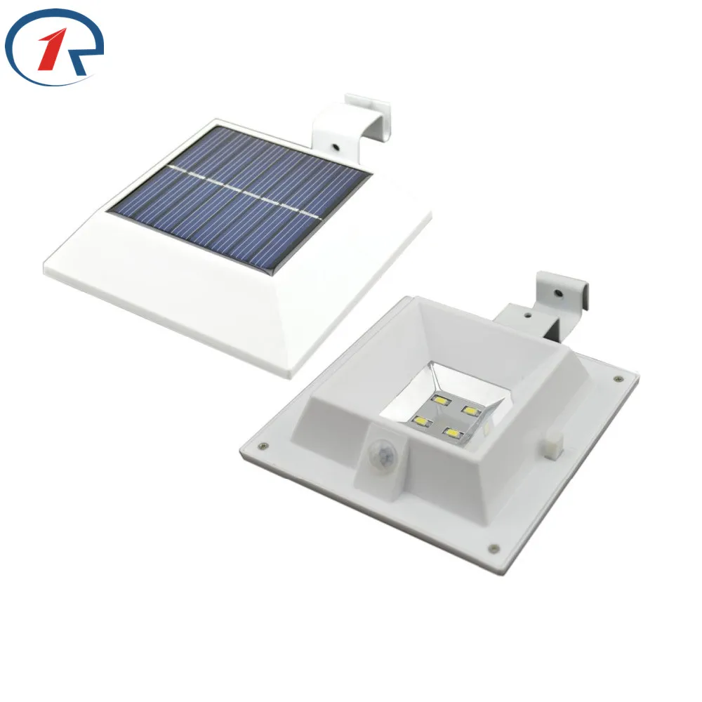 ZjRight солнечная панель открытый белый кронштейн света 4 Led водонепроницаемый
