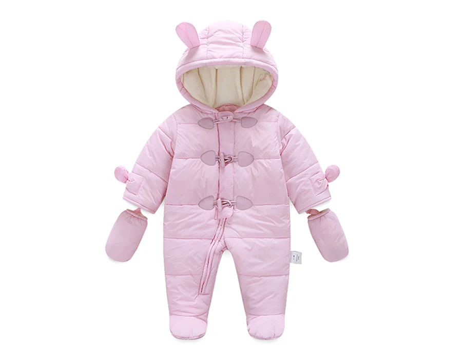 B02 Pink IYEAL детские комбинезоны, зимняя плотная одежда для альпинизма теплый комбинезон для новорожденных мальчиков и девочек, модная верхняя одежда с капюшоном для детей от 0 до 24 месяцев - Цвет: B02 Pink