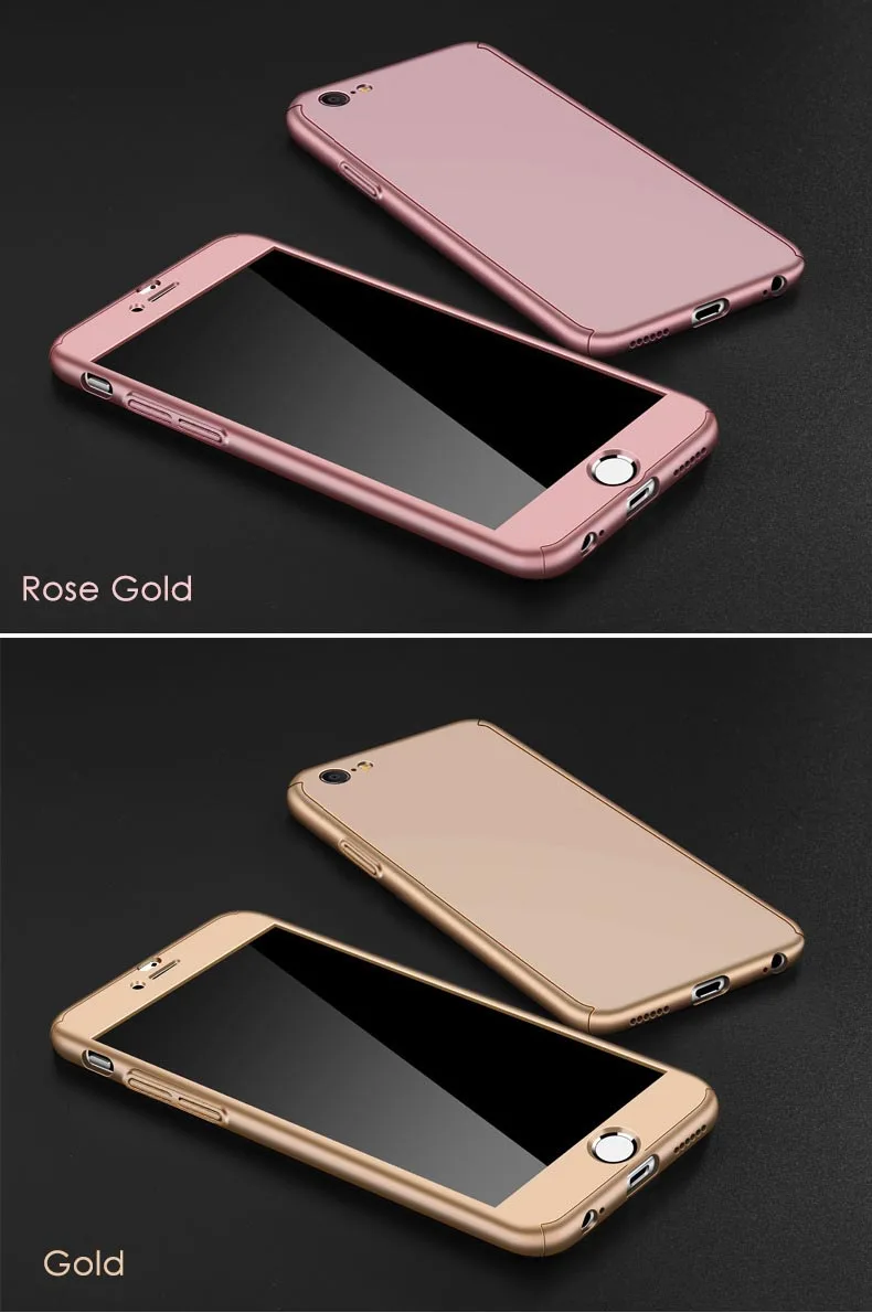 360 Full Protective Phone Case For iPhone 8 7 Plus 6 6s 5S X 10 Cover XR Xs Max Cases With Tempered Glass |