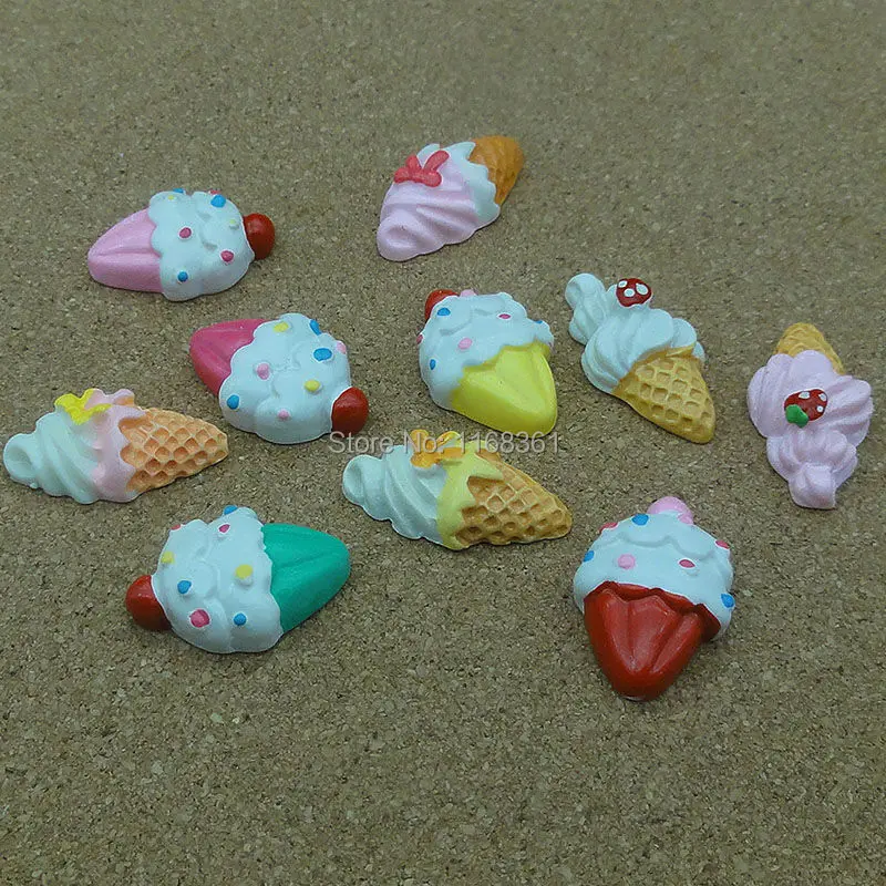 5 шт./лот плоская задняя Смола красочные Icecream смешанные размеры имитация еды