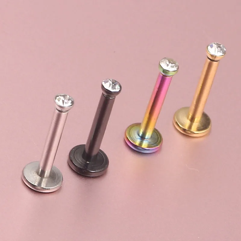 Внутренняя Резьбовая покрытая титановая губная серьга 16 г (1 2 мм) Серьги для губ