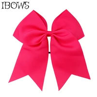 7 inch solid girls cheer bows grosgrain ribbon hair bow with elastic ponytail hair holder for kids hair bands hair accessories