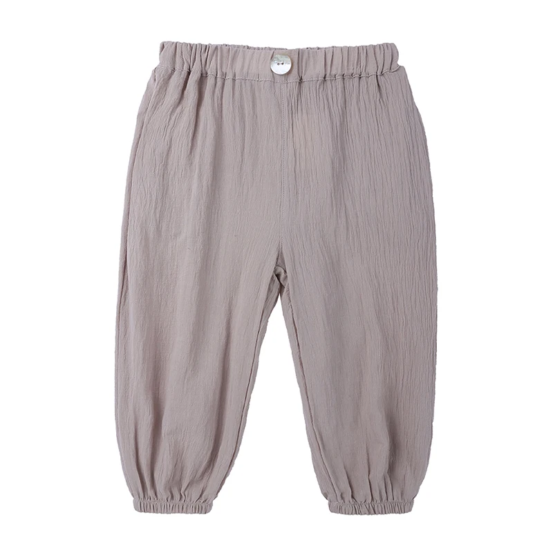 Летние штаны из льна и хлопка для маленьких мальчиков девочек новые удобные