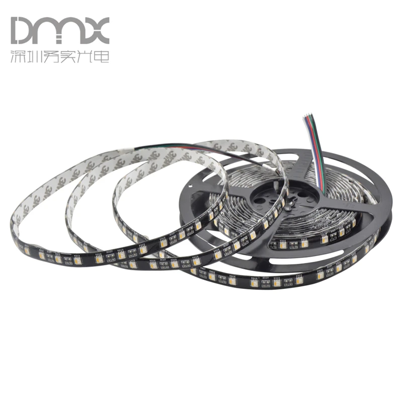Mokungit 5 м/лот 4 в 1 Светодиодная лента RGBW 5050 DC12V 24V гибкая 60 LED/m светодиодная лампа RGB +