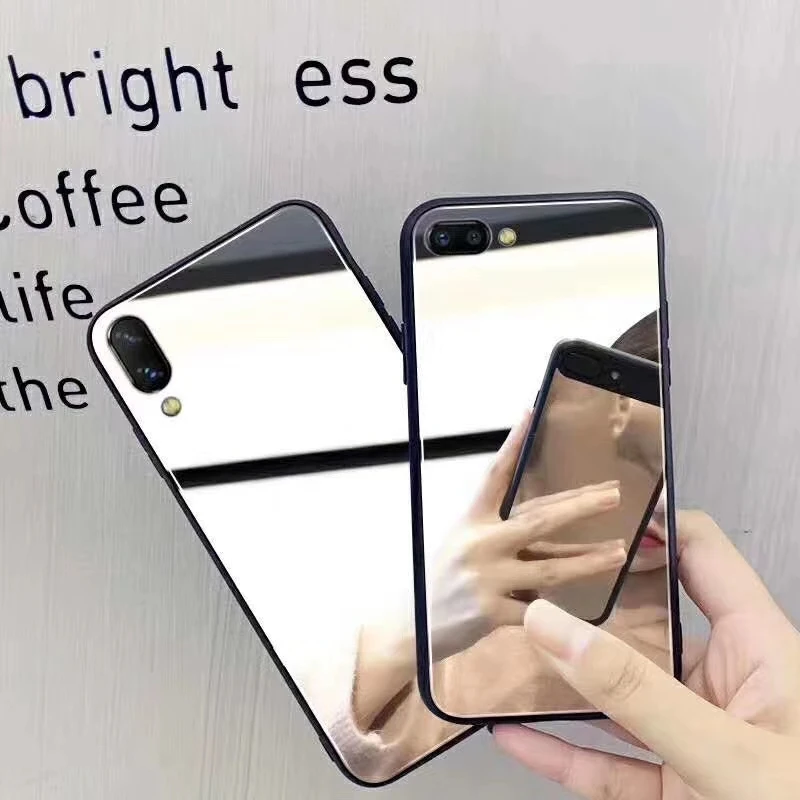 Серебряное зеркало для нанесения макияжа чехол iPhone X XS Max XR жесткий Fundas 8 7 6S Plus Hoesjes