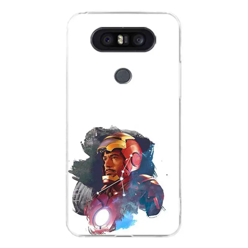Мягкий резиновый Чехол Iiron Man без маски с рисунком для LG K8 K10 2018 2017 Q8 Q7 Q6 G6 G7 G5 G4 V40 V30