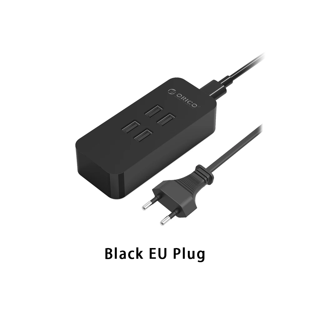 Black EU Plug ORICO мини умное зарядное устройство 4 порта USB зарядное устройство 5V2. 4A* 4 Макс выход 20 Вт настольное зарядное устройство для путешествий, офиса, дома зарядное устройство USB - Тип штекера: Black EU Plug