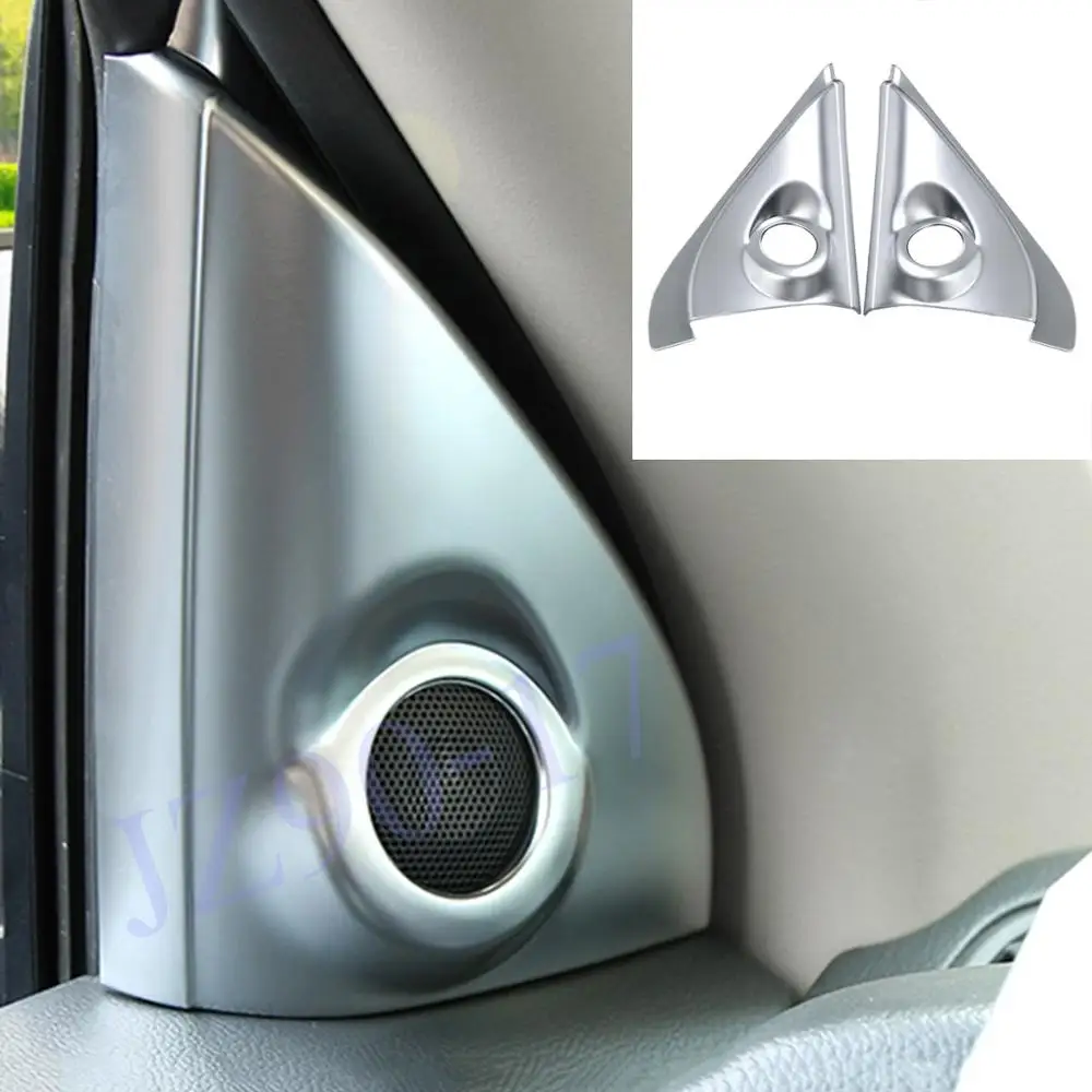 2Pcs ABS Chrome Car modeling Inner Front Door A Pillar Speakers Cover Trim Fit For Mitsubishi Outlander Accessories 2015 - 2019 |