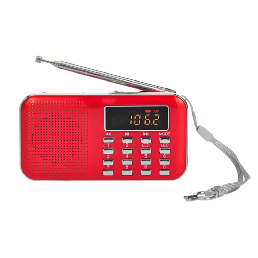 Мини-радио Slim FM AM с цифровым ЖК-дисплеем колонка супер басами AUX USB TF светильник ка
