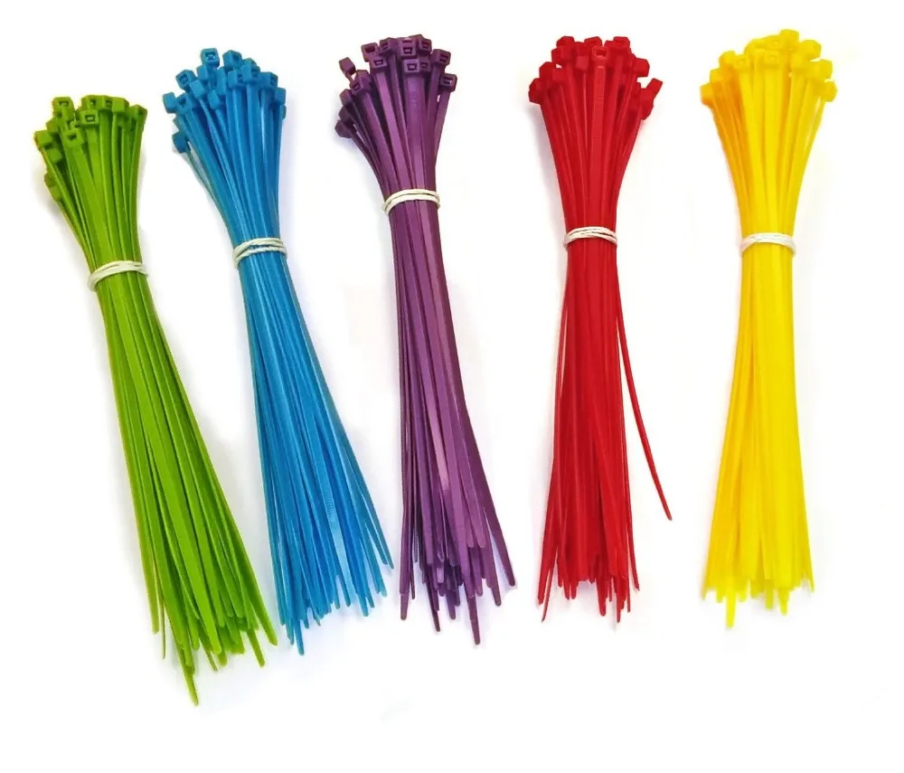 Hoored 4.8x120 500 мм 100 шт нейлон 66 красочные Пластик самоблокирующиеся гибкие кабельные