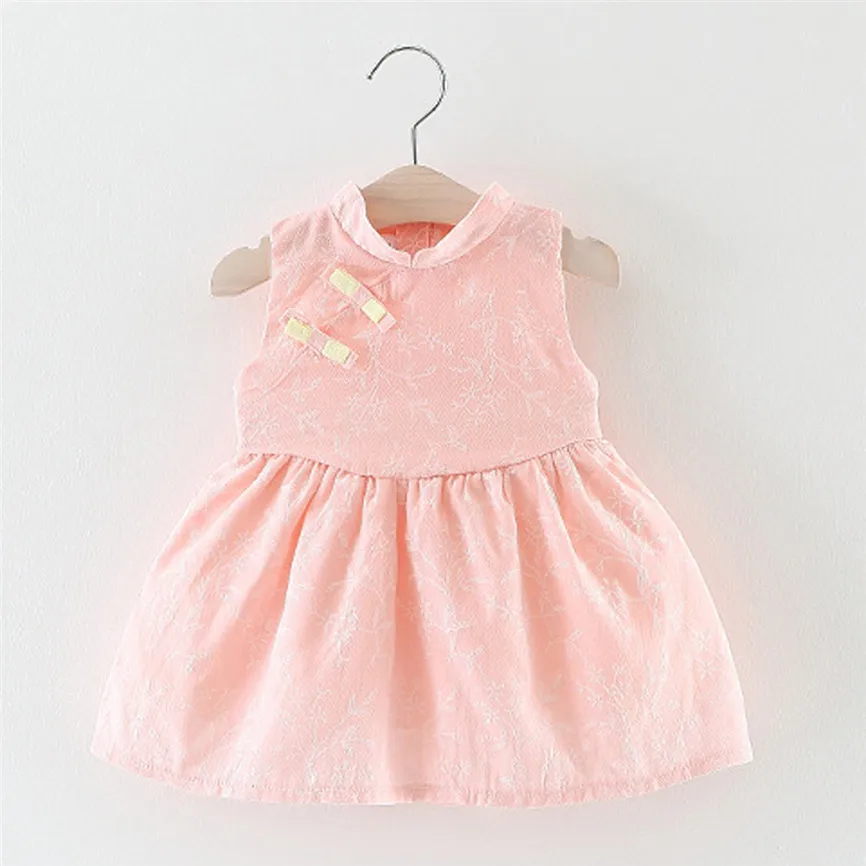 2018 летнее Новое милое платье для девочек принцессы без рукавов с принтом в