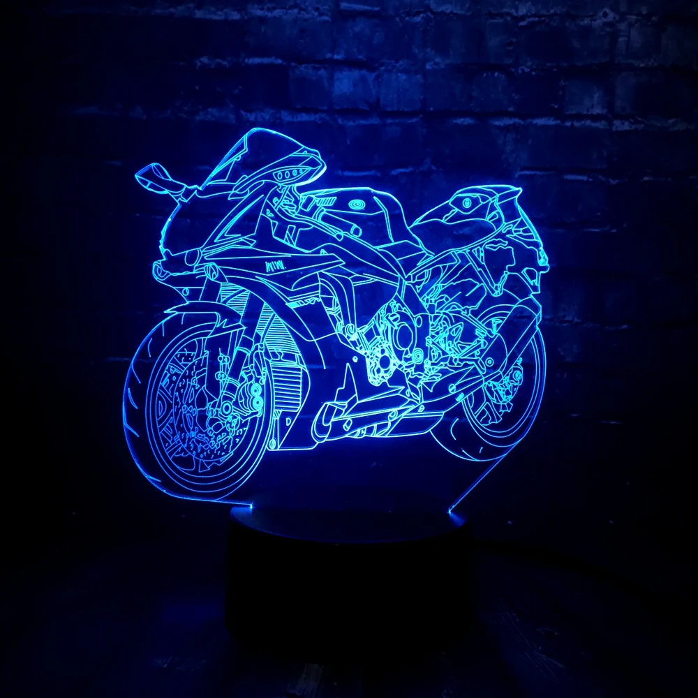 3D светодиодный ночной Светильник motocykel светильник в форме мотоцикла автомобиль 7