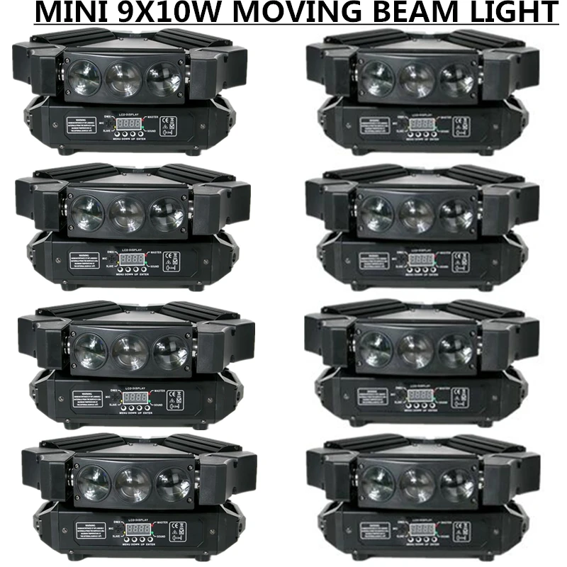 8 шт/мини 9X10W подвижная световая светильник rgbw 4in1 перемещающаяся головка диско