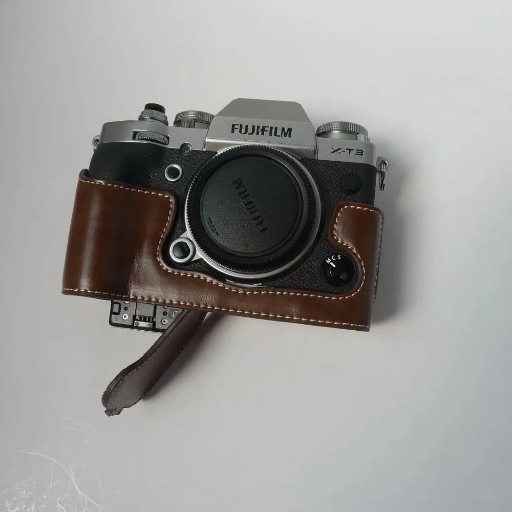 Сумка для камеры чехол Fufijilm XT1 X-T3 XT3 X-T2 XT2 XT4 XT-4 из искусственной кожи половинный