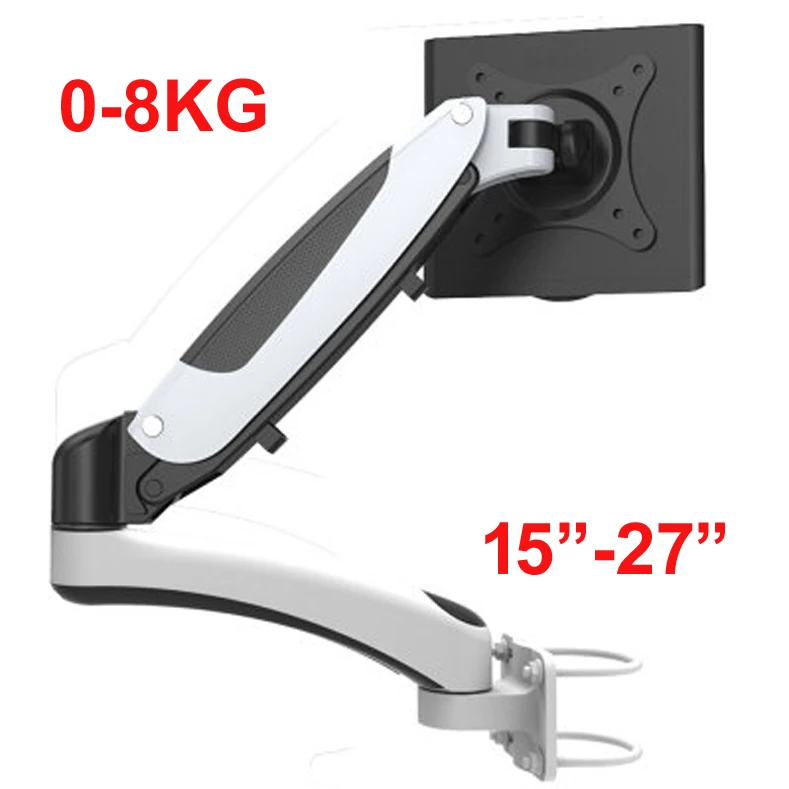 Белый DL-GM112B крепление для телевизора на полюсе 15-2" 0-8 кг ЖК-монитор держатель газовая пружина подъемная Поворотная растягивающаяся подставка длинный Кронштейн для ТВ arm - Цвет: Белый