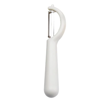 KONCO Fruit Vegetable Peeler, Stainless Steel Ultra Sharp Julienne Peeler with Ergonomic Silicone Handle, Kitchen Tools - Цвет: White