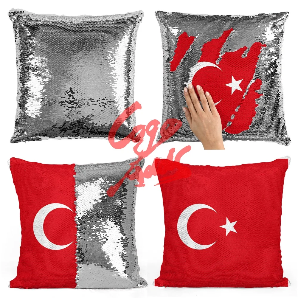 

Turkey home decoration accessories room decoration cushion cover throw pillows reversible mermaid sequin pillow case cover