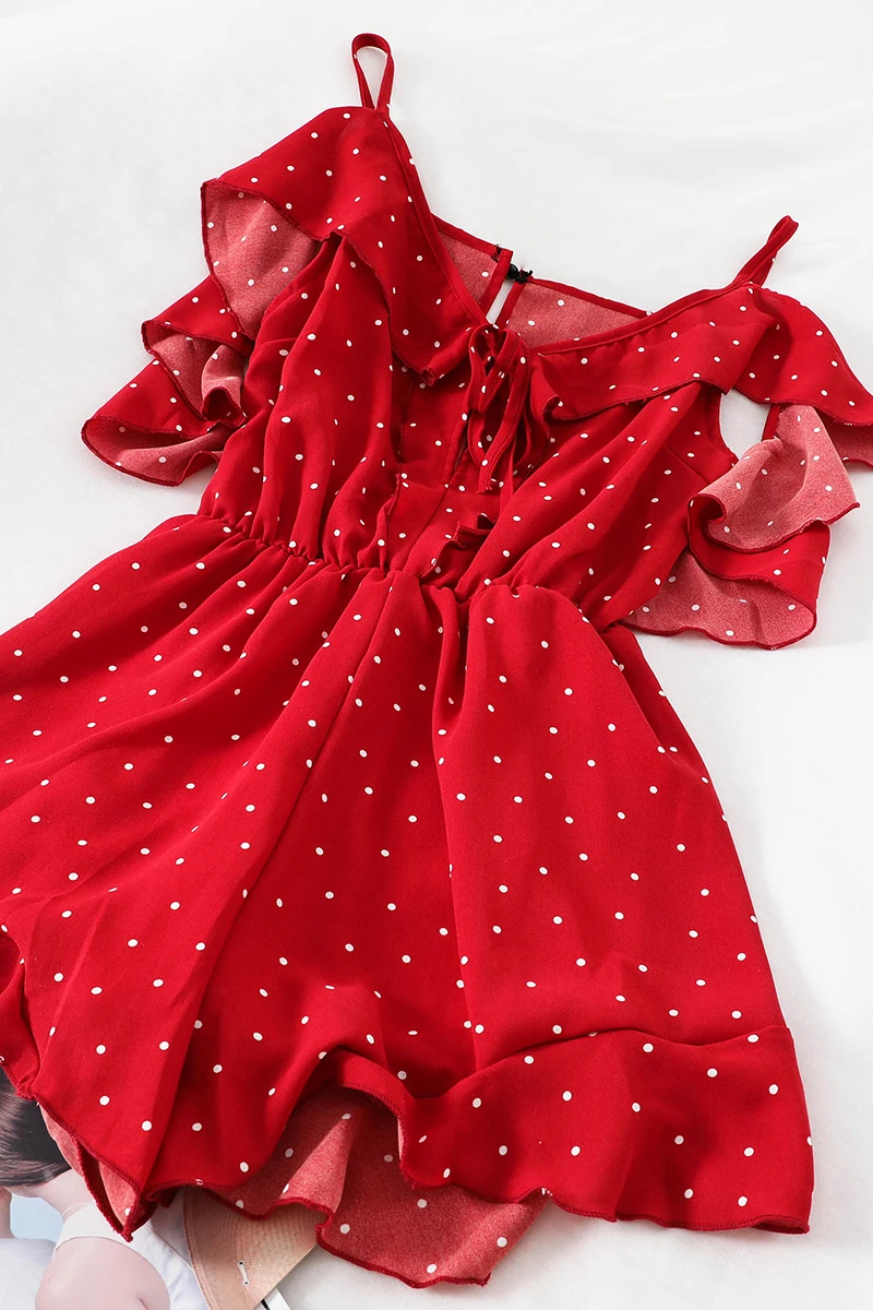 2019 новые модные женские комбинезоны в горошек на бретельках с бантом талии